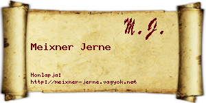Meixner Jerne névjegykártya